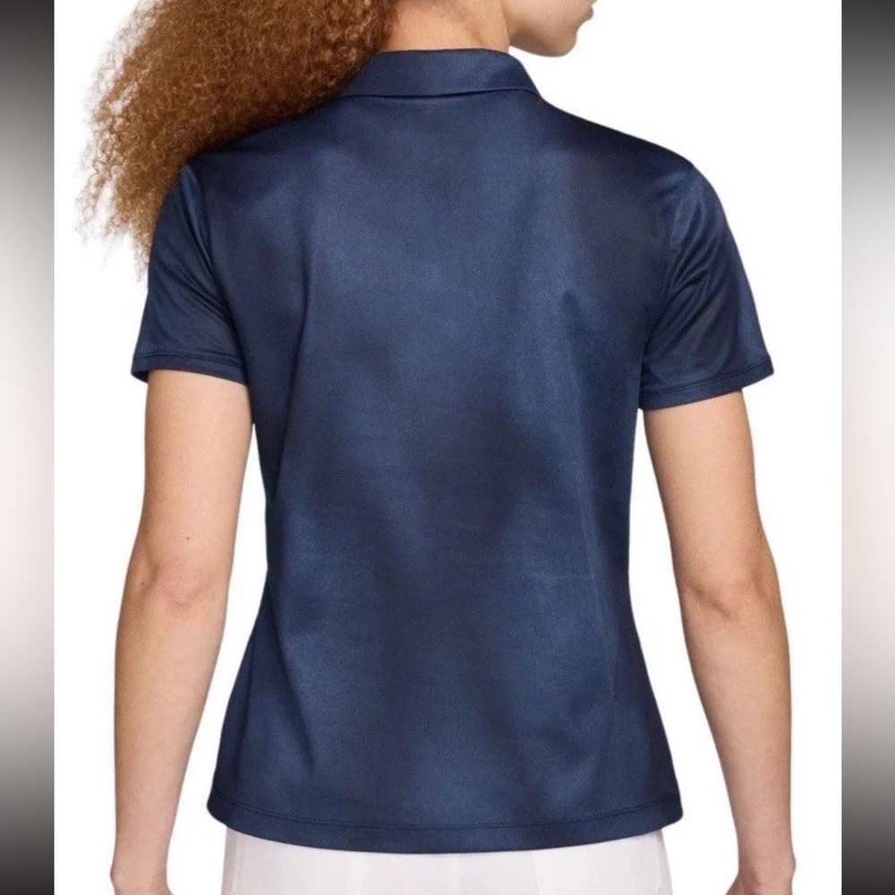 Nike Women's Victory Dri-Fit Print Short Sleeve Golf Polo Size XS Navi Color NWT - Picture 3 of 12
